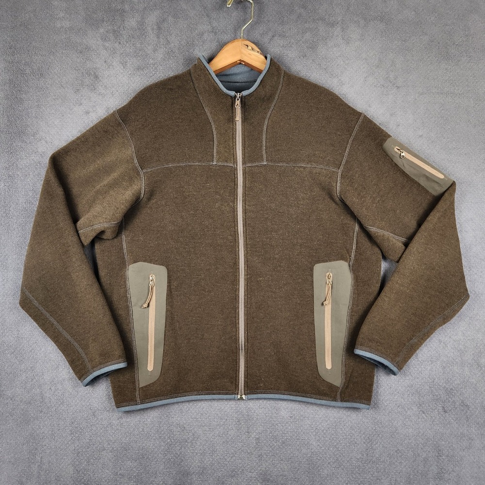 Vintage Arc'teryx Covert Cardigan Fleece Jacket Mens Large Brown Full Zip Canada